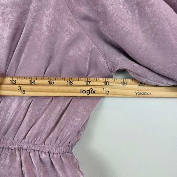 Andree By Unit Midi Dress Womens Large Purple Tiered Ruffled Puff Sleeve Cottage - Picture 8 of 9